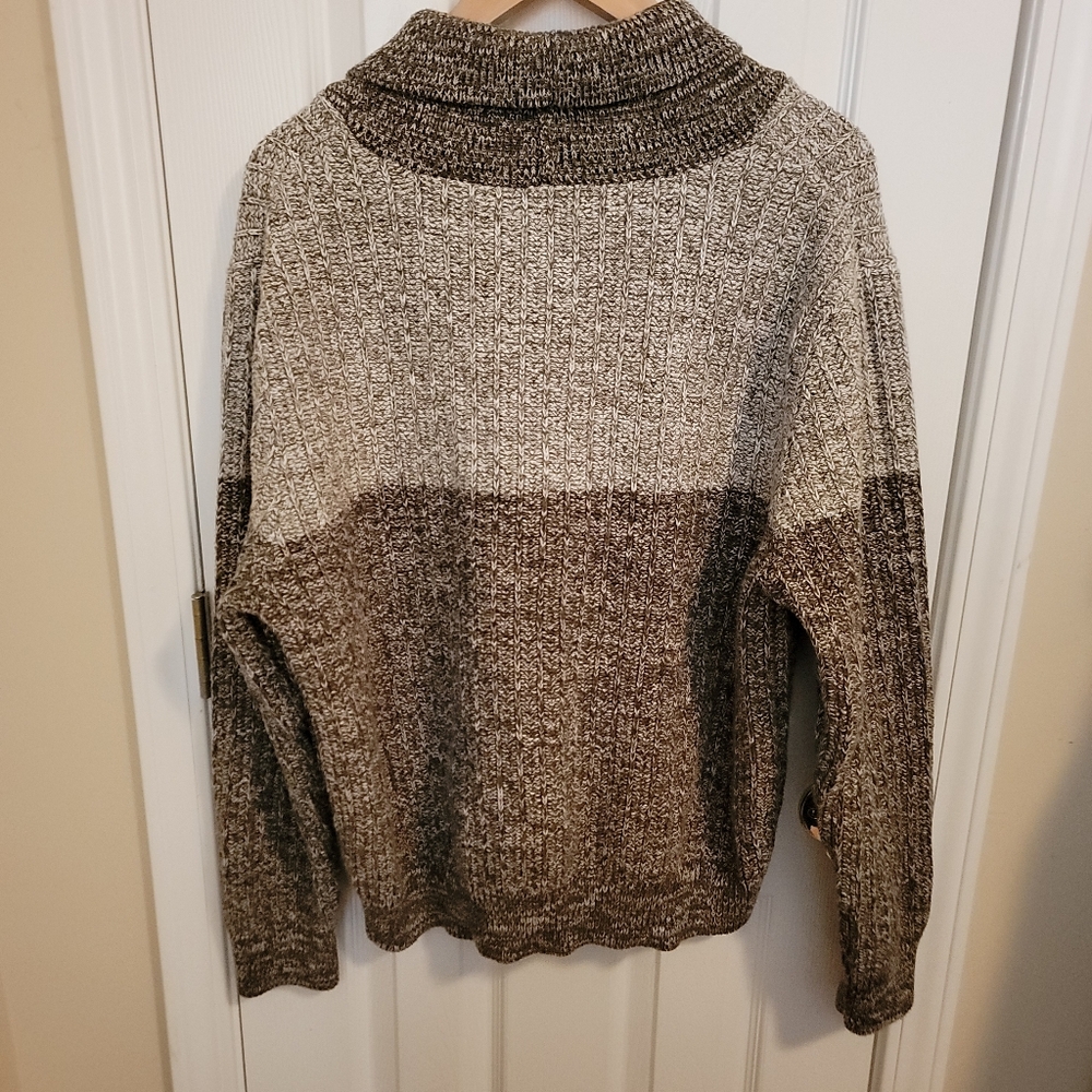 Goodfellow Shawl Collar Grandpa Button Cardigan Brown,Cream Evergreen Size XL - Picture 9 of 9